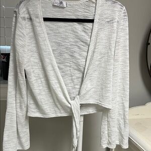 Lubella boutique White Tie-Front Cardigan